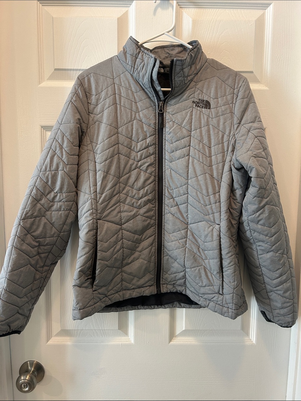 The North Face Gray Quilted Full-Zip Jacket